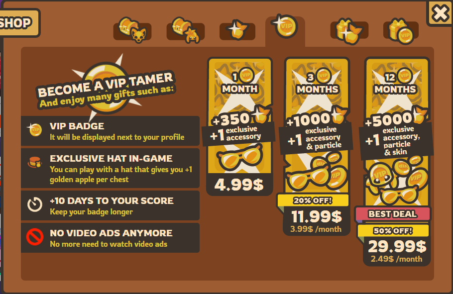 Taming.io - Last Day VIP PASS! Get 1k Golden Apples 